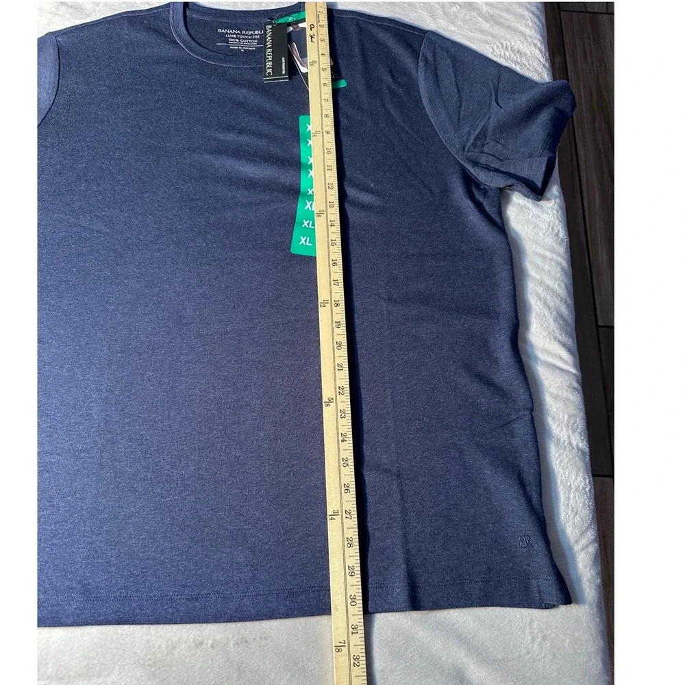Banana Republic Luxe Touch Tee Mens XL Navy Blue Heather Cotton T-Shirt New